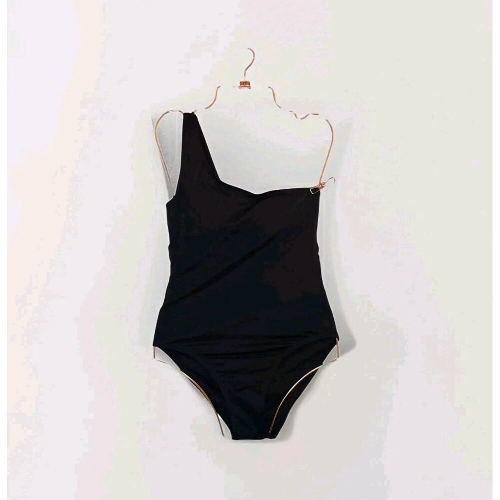 Andie Swim Nantucket One-Piece Swimsuit Black One-Shoulder NWT - Pick Your Size